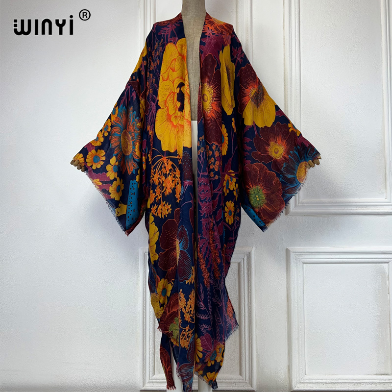 Cover Up Kaftan - WINYI 아프리카 패션 여름 기모노 맥시