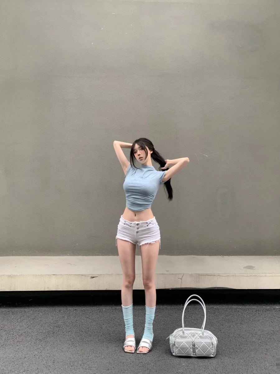 아메리칸 Y2K 밀레니엄 스파이시 로우 웨이스트 프레이 - Shorts Denim Frayed 리뷰 및 가격