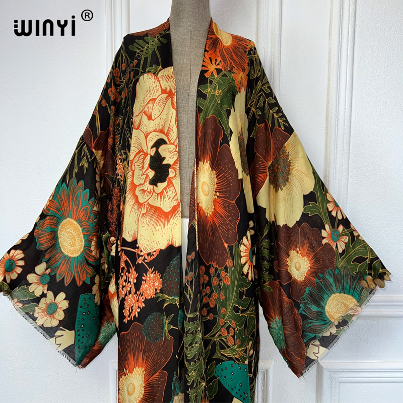 WINYI 아프리카 패션 여름 기모노 맥시 드레스 비치 - Cover Up Kaftan 리뷰 및 가격